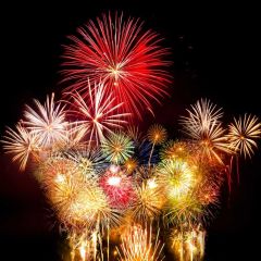 Firework Night Colour Photography Scenery Backdrop Christmas Theme Banner IYC-756