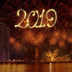 Firework River Building Photography Scenery Backdrop Festival Celebration Theme Banner IYC-779