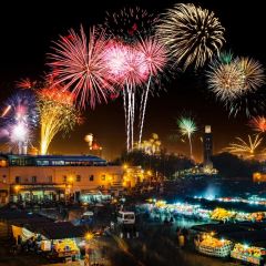 Firework Light House Store Photography Scenery Backdrop Festival Celebration Theme Banner IYC-783