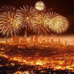 Firework Building Light Photography Scenery Backdrop Festival Celebration Theme Banner IYC-785