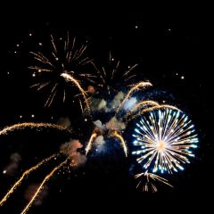 Firework Night Sky Photography Scenery Backdrop Festival Celebration Theme Banner IYC-789