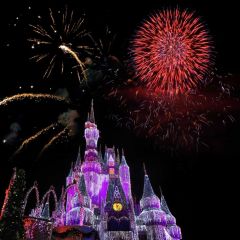 Firework Castle Black Tree Photography Scenery Backdrop Festival Celebration Theme Banner IYC-804