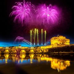 Firework River Inverted Image Photography Scenery Backdrop Festival Celebration Theme Banner IYC-806