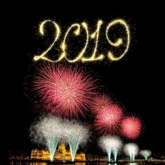 Firework Fountain Castle River Photography Scenery Backdrop Festival Celebration Theme Banner IYC-809