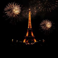 Firework Tower Darkness Photography Scenery Backdrop Festival Celebration Theme Banner IYC-823