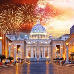 Castle Firework Light Photography Scenery Backdrop Festival Celebration Theme Banner IYC-833