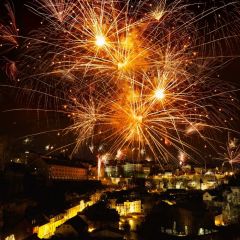 Firework House Light Photography Scenery Backdrop Festival Celebration Theme Banner IYC-834