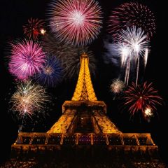Firework Tower Dark Photography Scenery Backdrop Festival Celebration Theme Banner IYC-838
