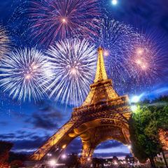 Firework Tower Plant Cloud Photography Scenery Backdrop Festival Celebration Theme Banner IYC-841