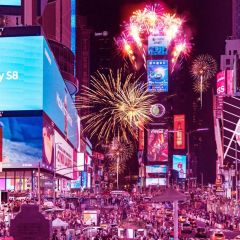 Firework Building People Advitising Board Photography Scenery Backdrop Festival Celebration Theme Banner IYC-846