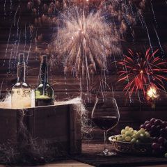 Firework Wine Grape Photography Scenery Backdrop Festival Celebration Theme Banner IYC-849