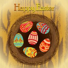 Egg Wood Photography Scenery Backdrop Festival Celebration Theme Banner IYC-872