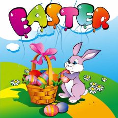 Rabbit Basket Cloud Photography Scenery Backdrop Festival Celebration Theme Banner IYC-874