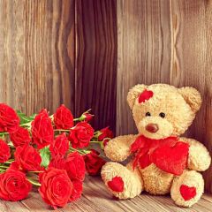 Bear Wood Flower Photography Scenery Backdrop Love Theme Banner IYC-893