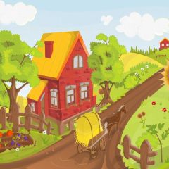 House Tree Road Photography Scenery Backdrop Housing Theme Banner IYC-910