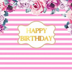 Birthday Flower Pink Photography Scenery Backdrop Birthday Party Theme Banner IYC-959