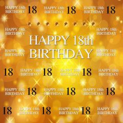 Birthday Gold Photography Scenery Backdrop Step and Repeat Banner Theme Banner IYC-962