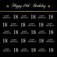 Birthday Star Black Photography Scenery Backdrop Step and Repeat Banner Theme Banner IYC-963
