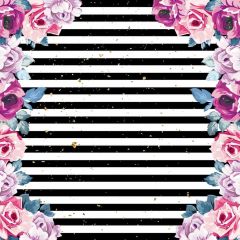 Flower Stripe Photography Scenery Backdrop Birthday Party Theme Banner IYC-976