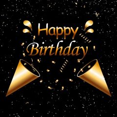 Birthday Gold Photography Scenery Backdrop Birthday Party Theme Banner IYC-979