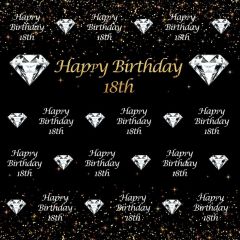 Birthday Diamond Photography Scenery Backdrop Step and Repeat Banner Theme Banner IYC-983