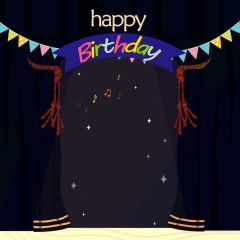 Birthday Curtain Music Note Photography Scenery Backdrop Birthday Party Theme Banner IYC-986