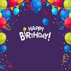 Balloon Ribbon Purple Photography Scenery Backdrop Birthday Party Theme Banner IYC-991