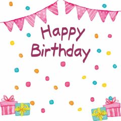 Birthday Present Pink Photography Scenery Backdrop Birthday Party Theme Banner IYC-996