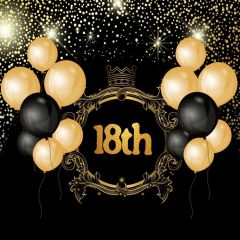 Birthday Balloon Crown Photography Scenery Backdrop Birthday Party Theme Banner IYC-998