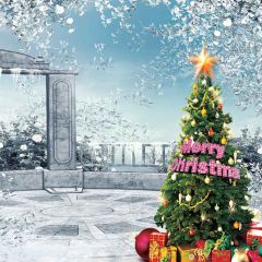 Christmas Tree Photography Scenery Backdrop Christmas Theme Banner MNH-050