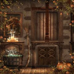 Magic Cabin Photography Scenery Backdrop Halloween Theme Banner MNH-055