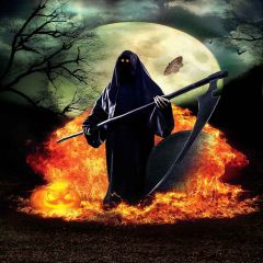 Evil Devil Photography Scenery Backdrop Halloween Theme Banner MNH-074