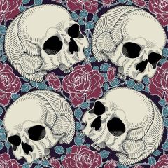 Skull And Rose Photography Scenery Backdrop Halloween Theme Banner MNH-076