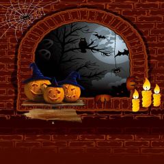 Halloween Wall Photography Scenery Backdrop Halloween Theme Banner MNH-077