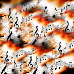 Fancy Note Photography Scenery Backdrop Music Dance Theme Banner MNH-079