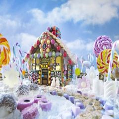 Candy House Photography Scenery Backdrop Cartoon Theme Banner MNH-117