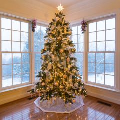 Shiny Christmas Tree Photography Scenery Backdrop Christmas Theme Banner MNH-122