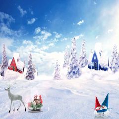 Snowy Christmas Photography Scenery Backdrop Christmas Theme Banner MNH-142