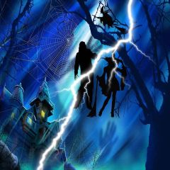 Horrible Castle Photography Scenery Backdrop Halloween Theme Banner MNH-159