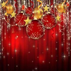 Shiny Christmas Balls Photography Scenery Backdrop Christmas Theme Banner MNH-163