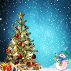 Decorated Christmas Tree Photography Scenery Backdrop Christmas Theme Banner MNH-187