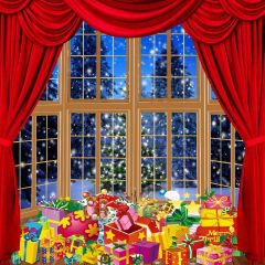Colorful Christmas Presents Photography Scenery Backdrop Christmas Theme Banner MNH-189