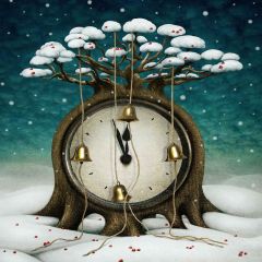Tree Clock Photography Scenery Backdrop Fantasy Theme Banner MNH-190