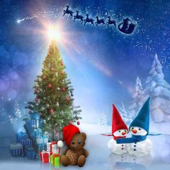 Happy Christmas Photography Scenery Backdrop Christmas Theme Banner MNH-194