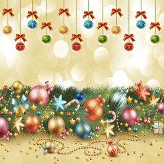 Colorful Christmas Balls Photography Scenery Backdrop Christmas Theme Banner MNH-196