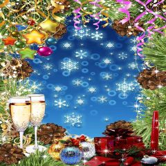 Shiny Christmas Photography Scenery Backdrop Christmas Theme Banner MNH-199