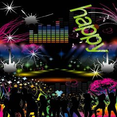 New Year Party Photography Scenery Backdrop Music Dance Theme Banner MNH-201