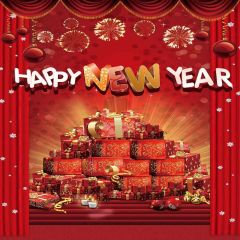 New Year Presents Photography Scenery Backdrop Festival Celebration Theme Banner MNH-202