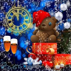 New Year Clock Photography Scenery Backdrop Festival Celebration Theme Banner MNH-203