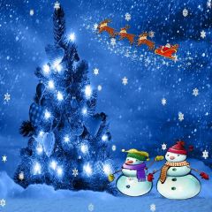 Christmas Night Photography Scenery Backdrop Christmas Theme Banner MNH-207